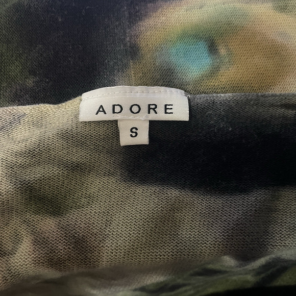 Adore Cardigan Women Small Black Peacock Feather Asymmetrical Hem Open Front - Picture 2 of 11